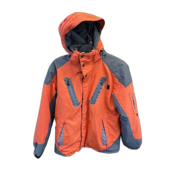 Hawke & Co Sports Boy Youth Size 14 16 Orange Gray Winter Coat Pockets Lined - Picture 16 of 16